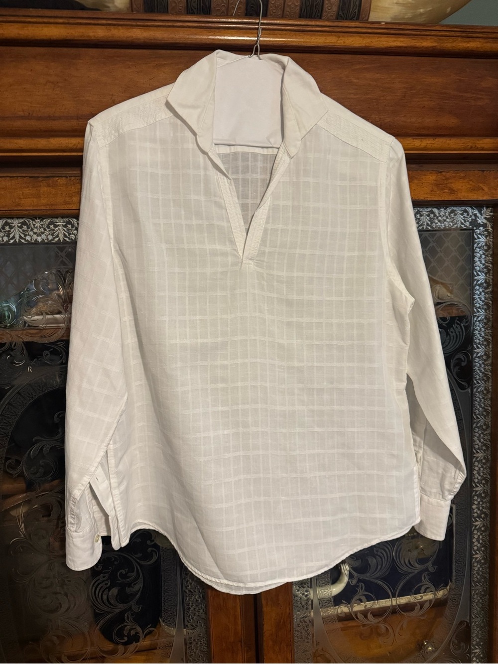 Murano White Open-Collar Button-Down Shirt Baird McNutt Linen